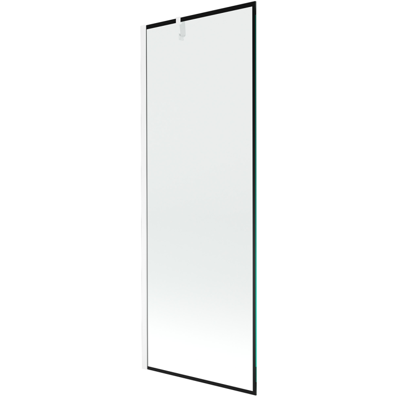 Mexen Next vaňová zástena 1-krídlová 70 x 150 cm, čierny rám, biely - 895-070-000-00-70-20
