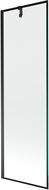 Mexen Next paraván do kúpeľne 1-krídlový 60 x 150 cm, čierny rám, čierny - 895-060-000-00-70-70