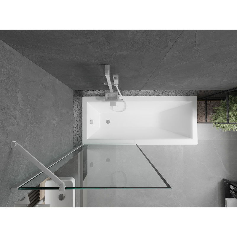 Mexen Next sprchová zástenka 1-krídlová 80 x 150 cm, čierny rám, biely - 895-080-000-00-70-20