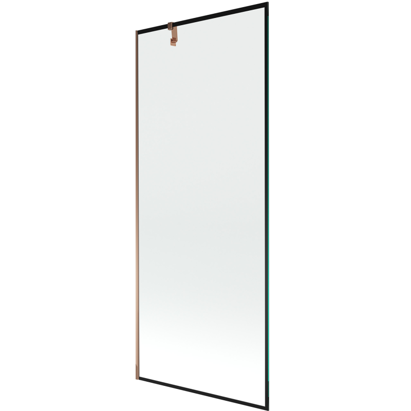 Mexen Next jednokrídlová sprchová zástenka 80 x 150 cm, čierny rám, ružové zlato - 895-080-000-00-70-60
