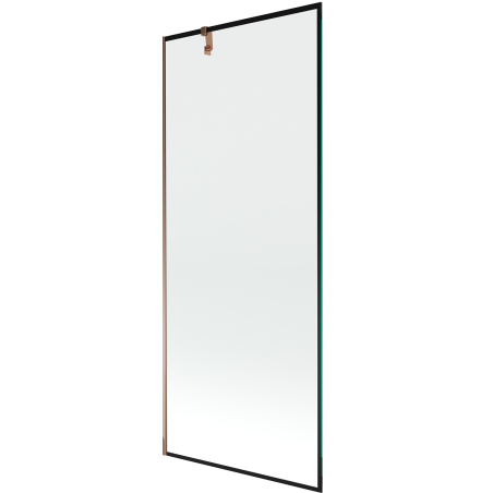 Mexen Next jednokrídlová sprchová zástenka 80 x 150 cm, čierny rám, ružové zlato - 895-080-000-00-70-60