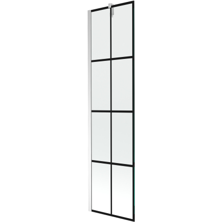 Mexen Next sprchová zástenka 1-krídlová 50 x 150 cm, čierna mriežka, chróm - 895-050-000-00-77-01