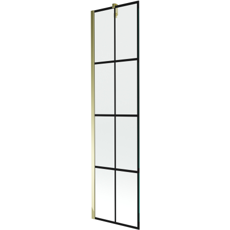 Mexen Next sprchová zástena 1-krídlová 50 x 150 cm, čierna mriežka, zlatá - 895-050-000-00-77-50