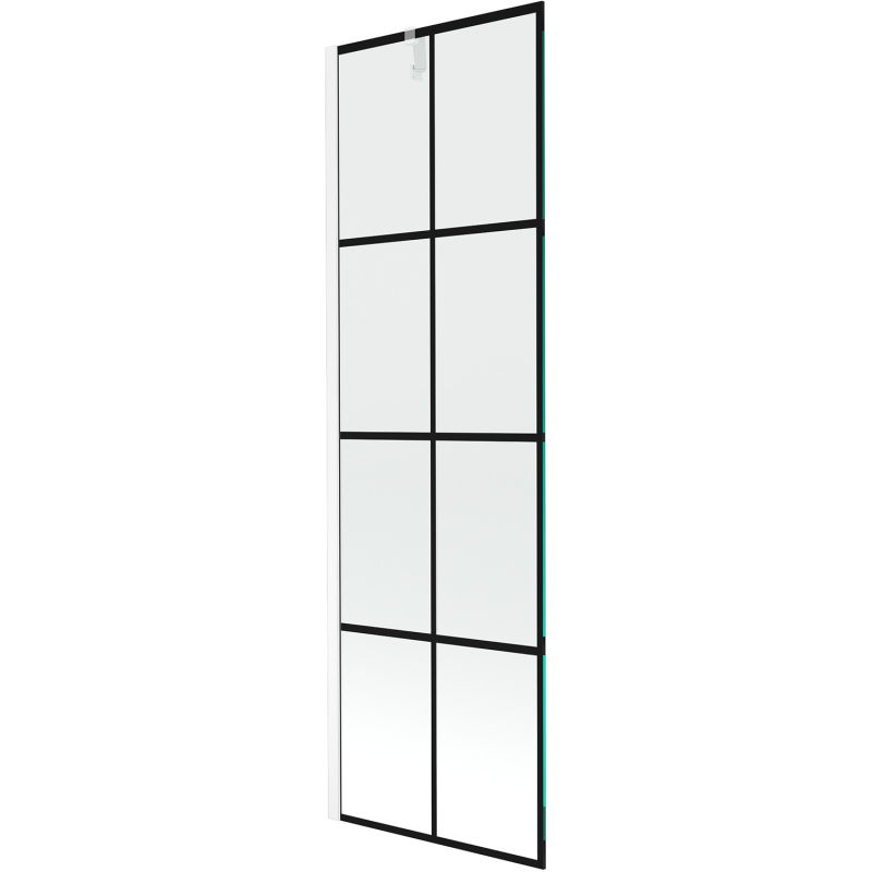 Mexen Next sprchový zástenník 1-krídlový 60 x 150 cm, čierna mreža, biela - 895-060-000-00-77-20