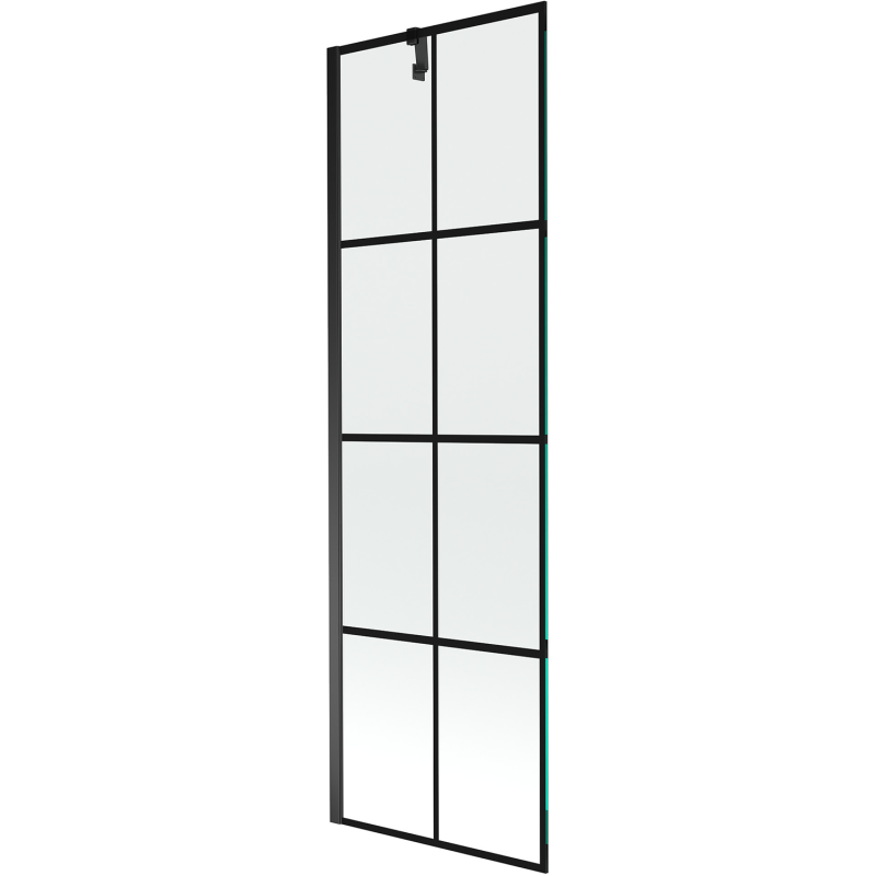 Mexen Next vaňová zástena 1-krídlová 60 x 150 cm, čierna mriežka, čierna - 895-060-000-00-77-70