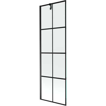 Mexen Next vaňová zástena 1-krídlová 60 x 150 cm, čierna mriežka, čierna - 895-060-000-00-77-70