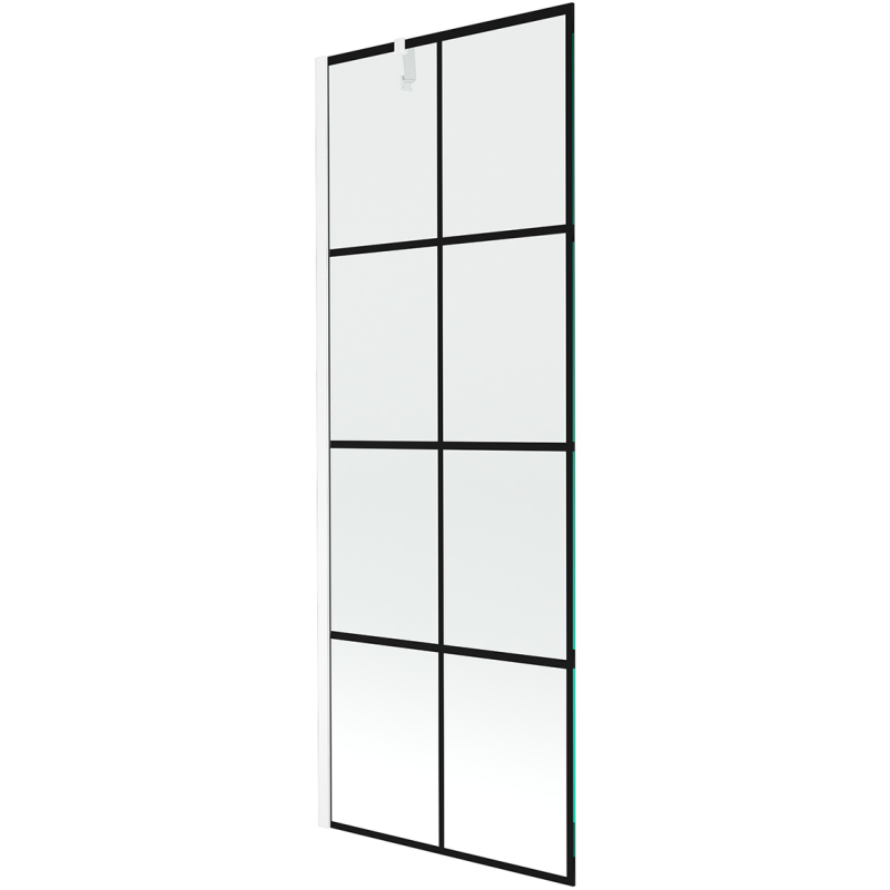 Mexen Next sprchová zástena 1-krídlová 70 x 150 cm, čierna mriežka, biela - 895-070-000-00-77-20