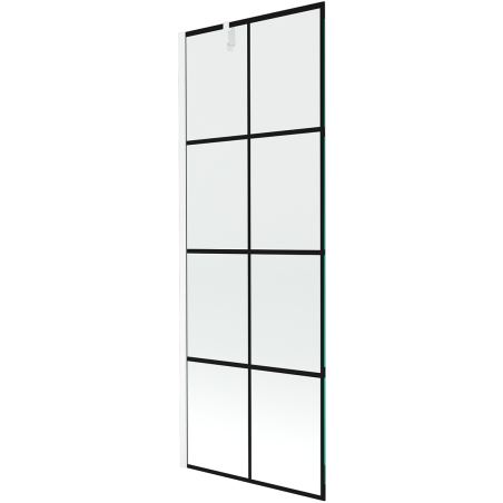 Mexen Next sprchová zástena 1-krídlová 70 x 150 cm, čierna mriežka, biela - 895-070-000-00-77-20