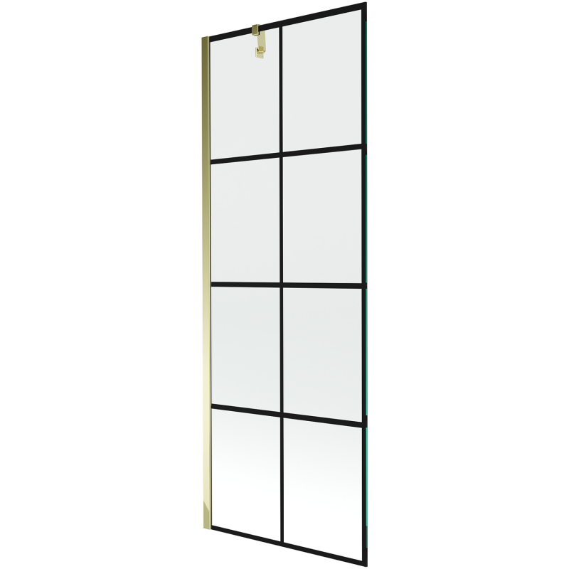 Mexen Next vaňa so závesom 1-krídlový 70 x 150 cm, čierna mriežka, zlatý - 895-070-000-00-77-50