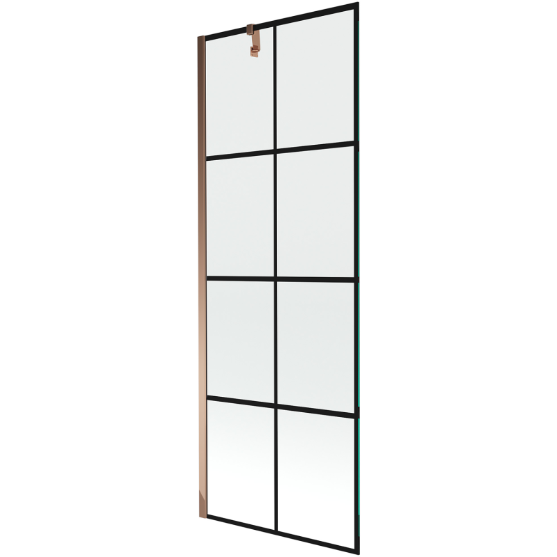 Mexen Next sprchový kút 1-krídlový 70 x 150 cm, čierna mriežka, ružové zlato - 895-070-000-00-77-60