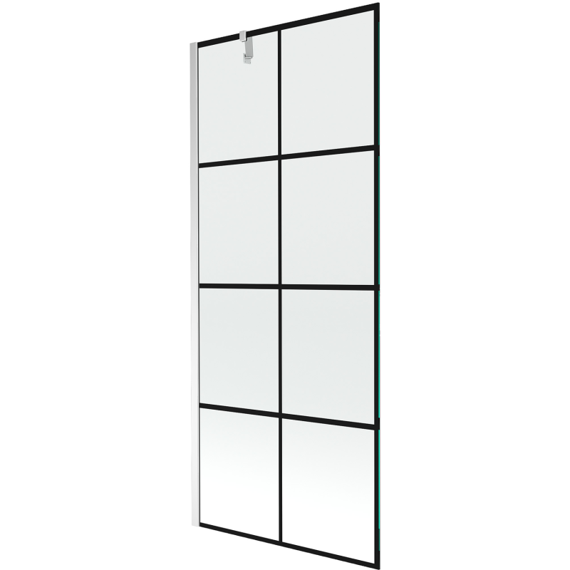 Mexen Next sprchová zástena 1-krídlová 80 x 150 cm, čierna mriežka, chróm - 895-080-000-00-77-01