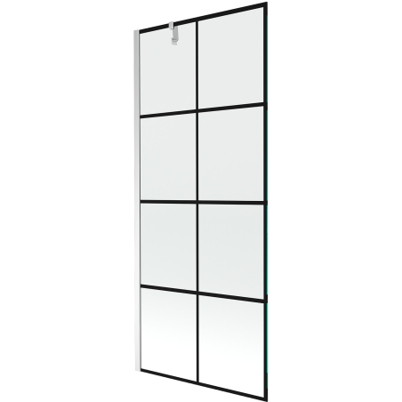 Mexen Next sprchová zástena 1-krídlová 80 x 150 cm, čierna mriežka, chróm - 895-080-000-00-77-01