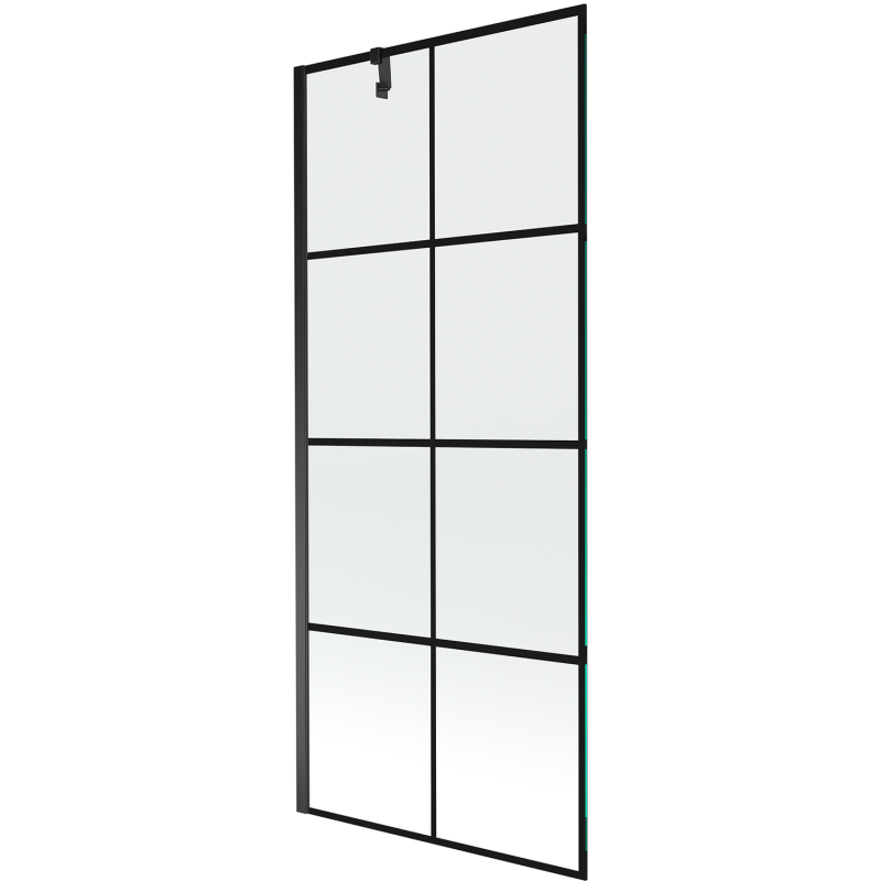 Mexen Next sprchová zástenia 1-krídlo 80 x 150 cm, čierna mriežka, čierna - 895-080-000-00-77-70