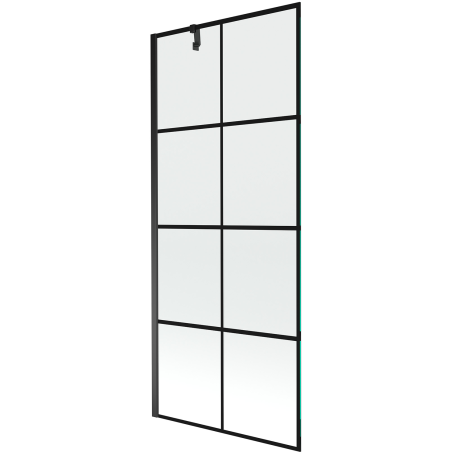 Mexen Next vaňová zástena jednokrídlová 80 x 150 cm, Čierny vzor, Čierna - 895-080-000-00-77-70