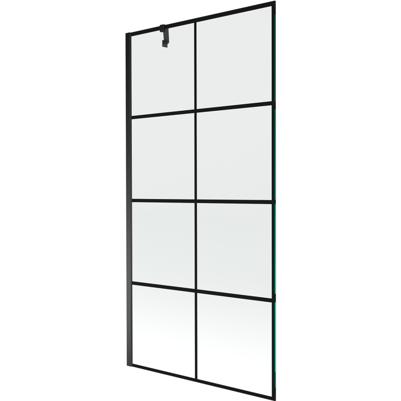 Mexen Next vaňová zástena jednokrídlová 90 x 150 cm, Čierny vzor, Čierna - 895-090-000-00-77-70