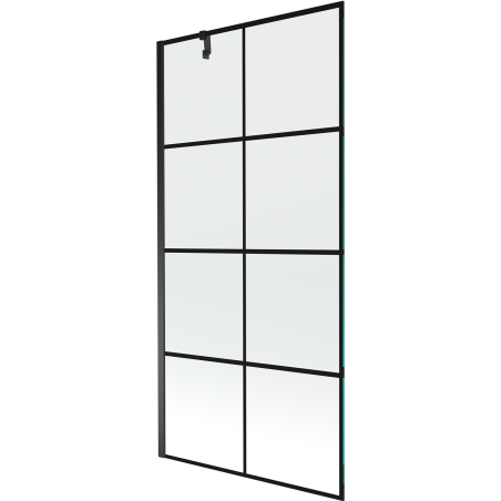 Mexen Next jednokrídlová sprchová zástena 90 x 150 cm, čierna mriežka, čierna - 895-090-000-00-77-70