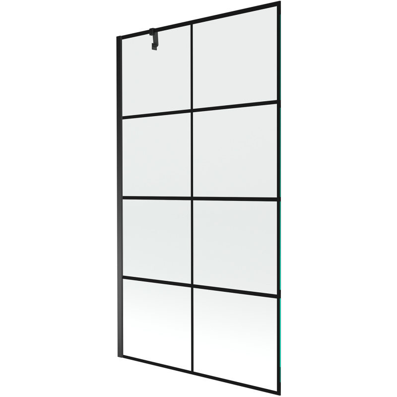 Mexen Next jednokrídlová sprchová zástena 100 x 150 cm, čierna mriežka, čierna - 895-100-000-00-77-70