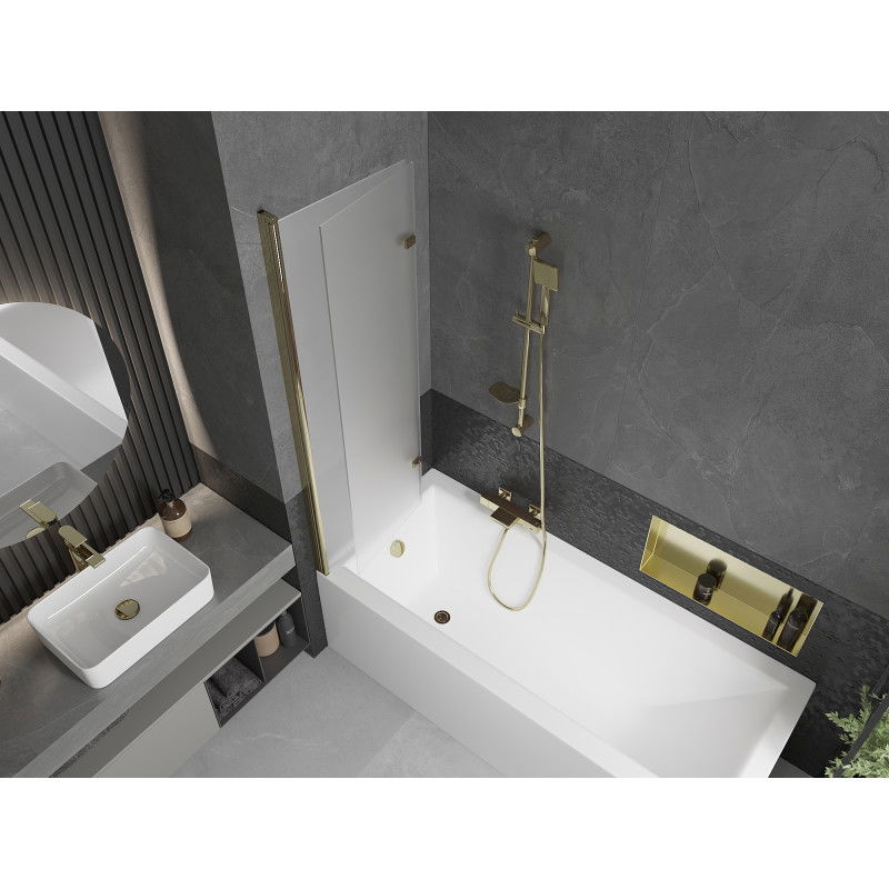 Mexen Castor vaňová zástena 2-krídlová 100 x 150 cm, matná, zlatá - 892-100-002-50-30