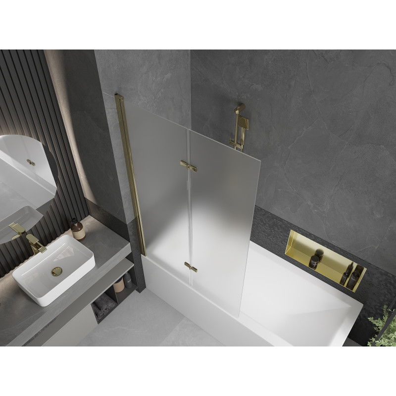 Mexen Castor vaňová zástena 2-krídlová 100 x 150 cm, matná, zlatá - 892-100-002-50-30