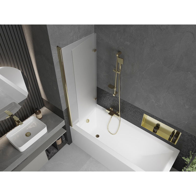 Mexen Castor sprchová zábrana 2-dielna 120 x 150 cm, mrazivá, zlatá - 892-120-002-50-30