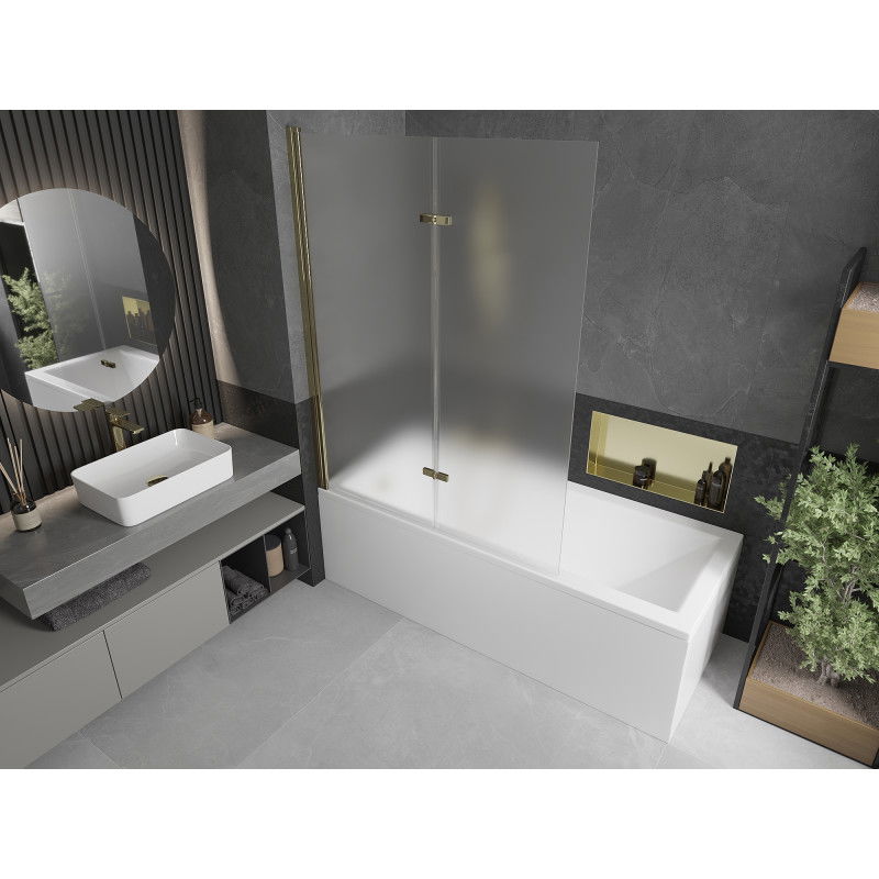 Mexen Castor sprchová zábrana 2-dielna 120 x 150 cm, mrazivá, zlatá - 892-120-002-50-30