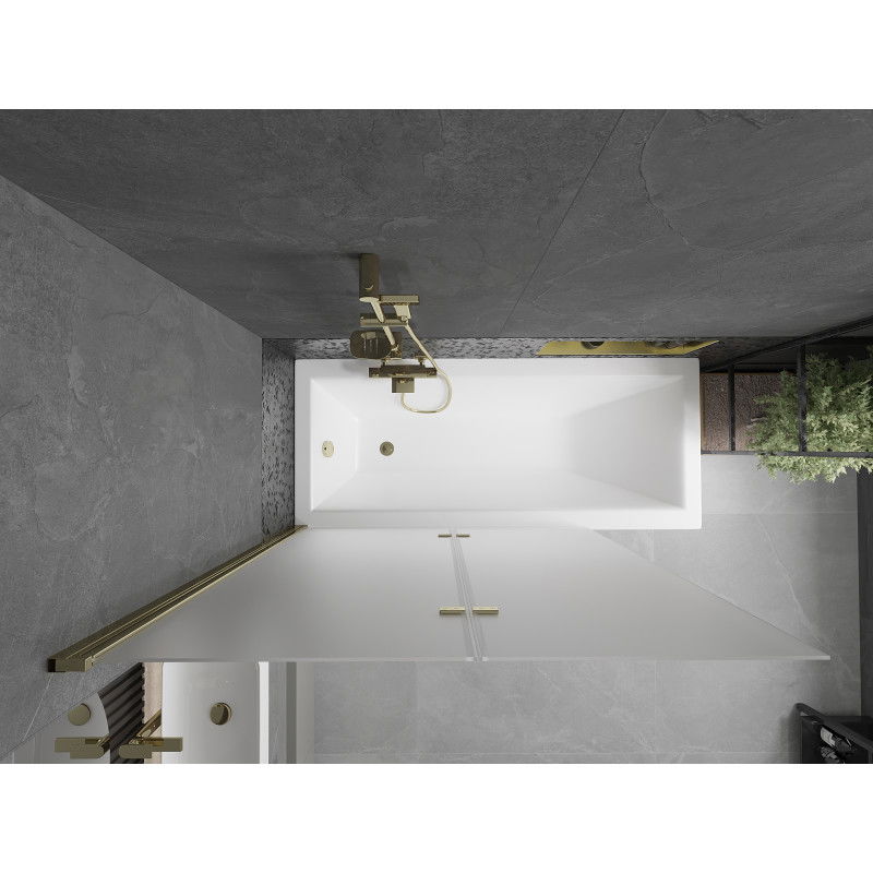 Mexen Castor sprchová zábrana 2-dielna 120 x 150 cm, mrazivá, zlatá - 892-120-002-50-30