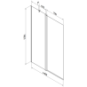 Mexen Flip vaňová zástena 2-dielna 140 x 150 cm, transparentná, chróm - 894-140-101-01-00