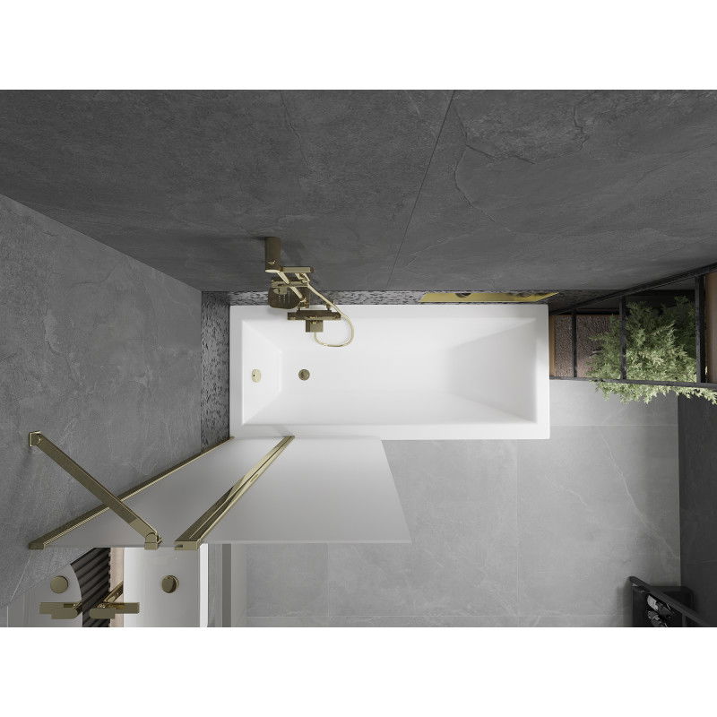 Mexen Flip sprchová zástena dvojkrídlová 80 x 150 cm, matná, zlatá - 894-080-101-50-30