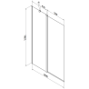 Mexen Flip vaňová zástena 2-krídlová 100 x 150 cm, mat, čierna - 894-100-101-70-30