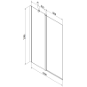 Mexen Flip vaňová zástena 2-krídlová 120 x 150 cm, mráz, zlatá - 894-120-101-50-30