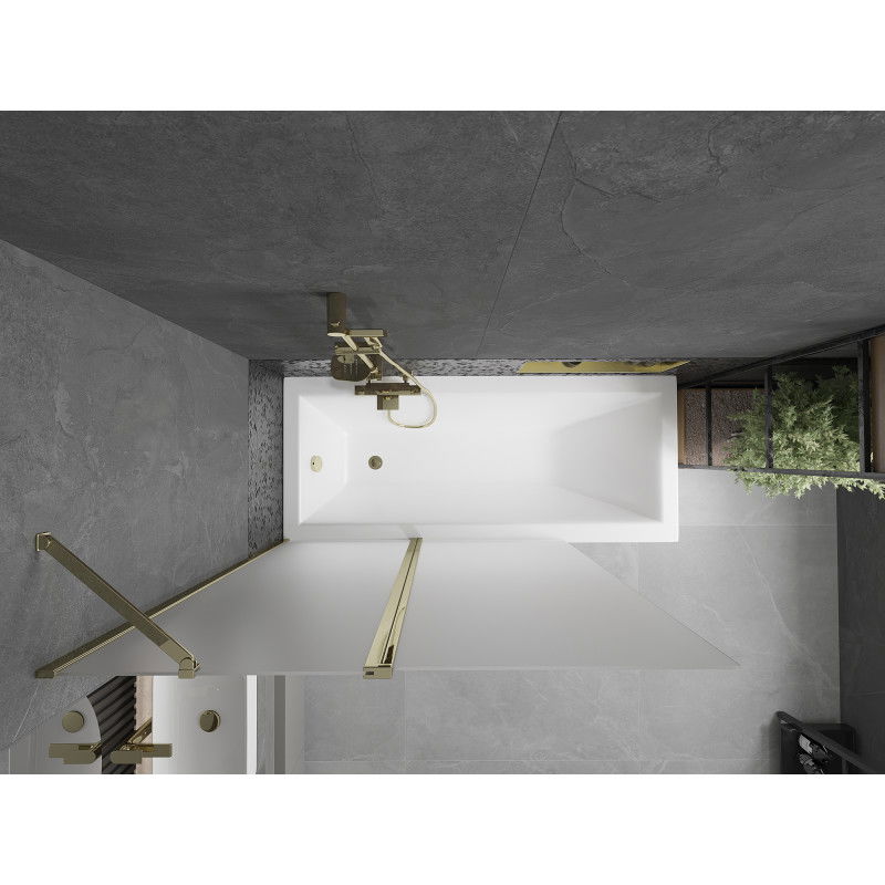 Mexen Flip vaňová zástená 2-dielna 120 x 150 cm, mrazené, zlaté - 894-120-101-50-30