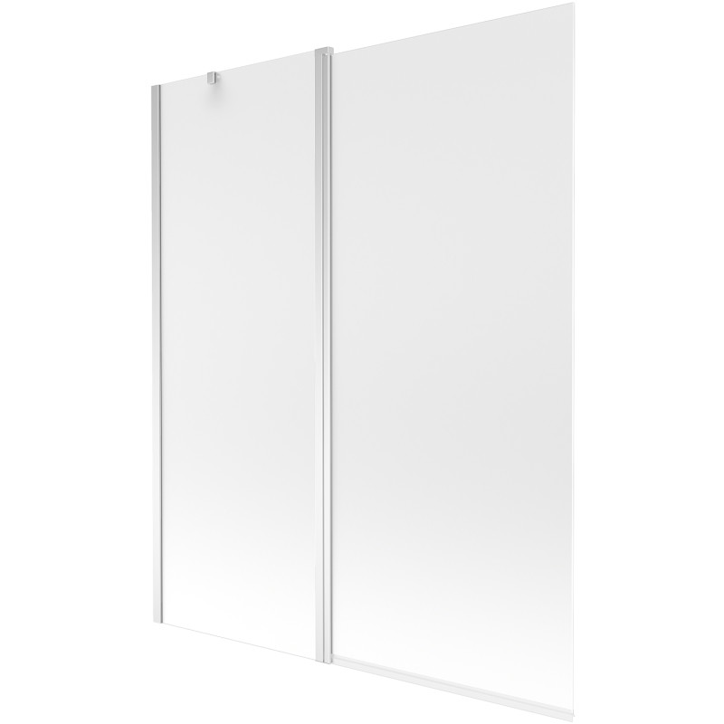 Mexen Flip vaňová zábrana 2-krídlová 140 x 150 cm, matný, chróm - 894-140-101-01-30