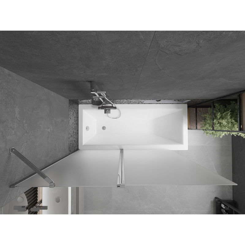 Mexen Flip vaňová zástena 2-dielna 140 x 150 cm, mrazené, chróm - 894-140-101-01-30