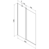 Mexen Flip vaňová zástena jednokrídlová 80 x 150 cm, Čierny vzor, Čierna - 894-080-101-70-70