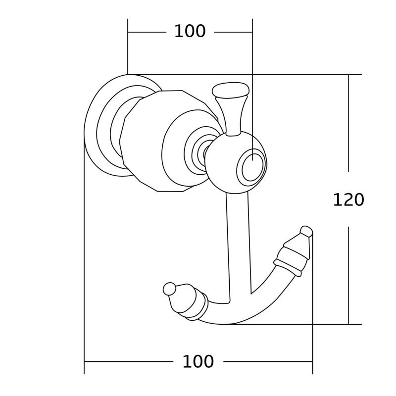 Mexen Estela dvojitý háčik na uterák, chróm - 7011535-00