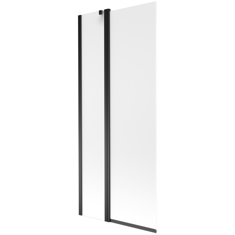Mexen Flip 2-krídlový vaňový paraván 80 x 150 cm, námrazový, čierny - 894-080-101-70-30