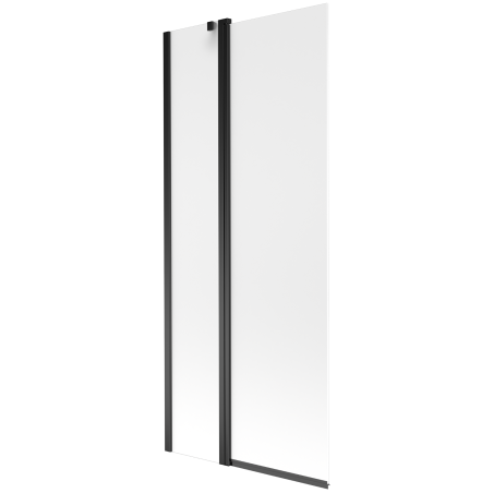 Mexen Flip 2-krídlový vaňový paraván 80 x 150 cm, námrazový, čierny - 894-080-101-70-30