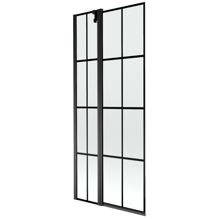 Mexen Flip dvojkrídlová sprchová zástena 80 x 150 cm, čierna mriežka, čierna - 894-080-101-70-77