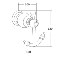 Mexen Estela dvojitý háčik na uterák, ružové zlato - 7011535-60