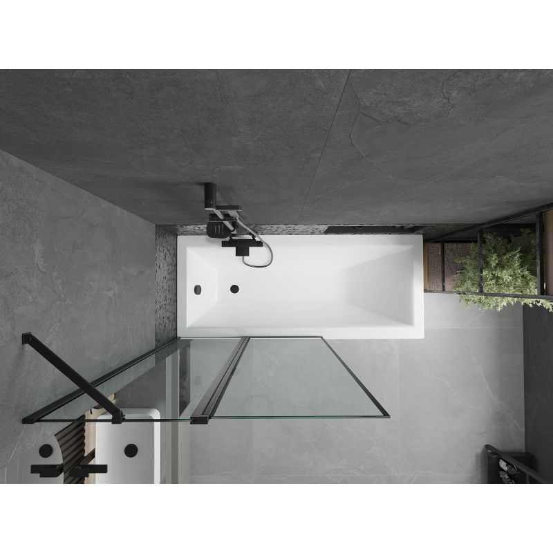 Mexen Flip Sprchová zástena dvojkrídlová 100 x 150 cm, čierny rám, čierna - 894-100-101-70-70