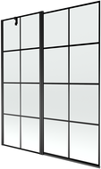 Mexen Flip vaňová zástena jednokrídlová 140 x 150 cm, Čierny vzor, Čierna - 894-140-101-70-77