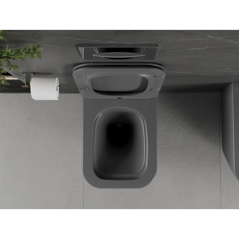 Mexen Madox miska wc Rimless s doskou pomaly klesajúcou slim, duroplast, tmavosivá matná - 30154061