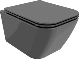 Mexen Madox misa wc Rimless s doskou s pomalým padaním slim, duroplast, šedá tmavá matná - 30154061