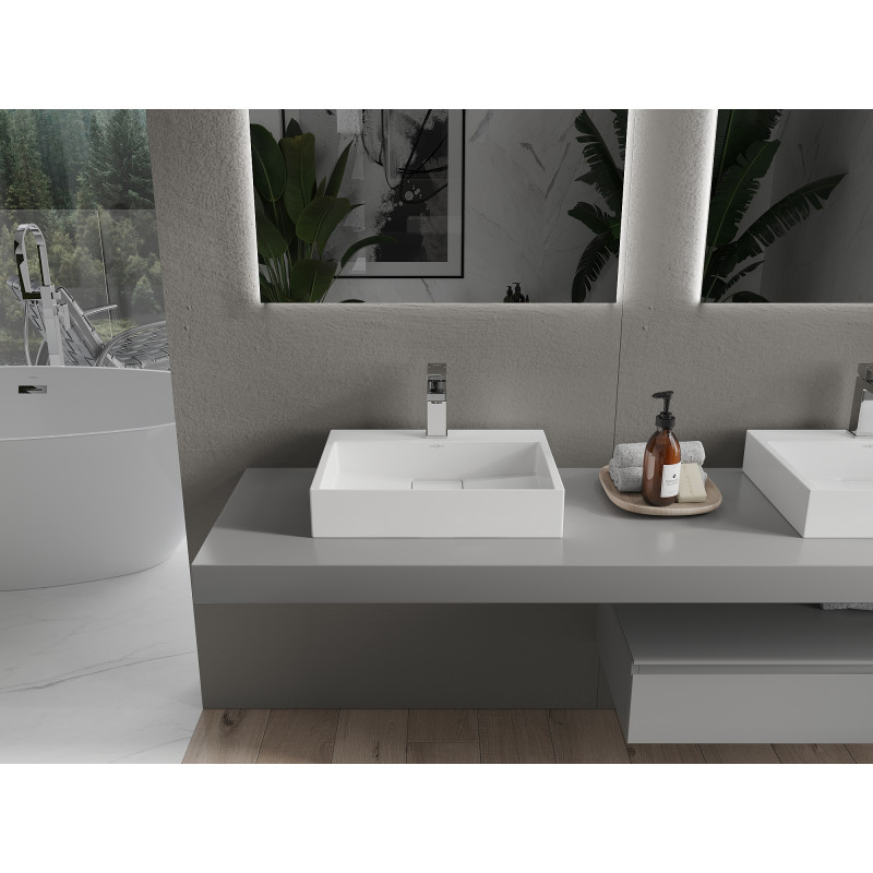 Mexen Ava umývadlo na dosku z konglomerátu 1/O 50 x 38 cm, biele - 23015001