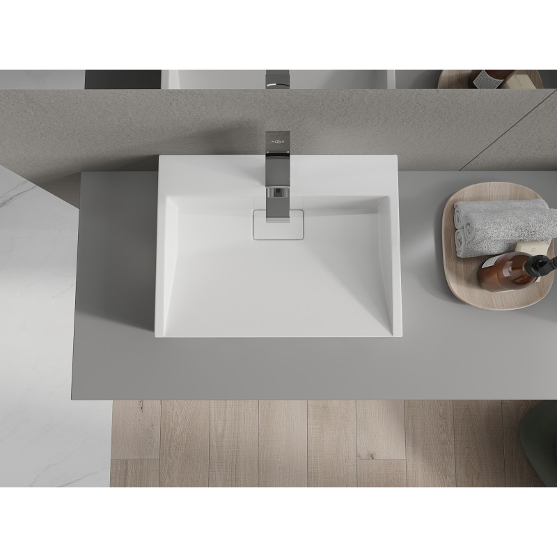 Mexen Ava umývadlo na dosku z konglomerátu 1/O 50 x 38 cm, biele - 23015001