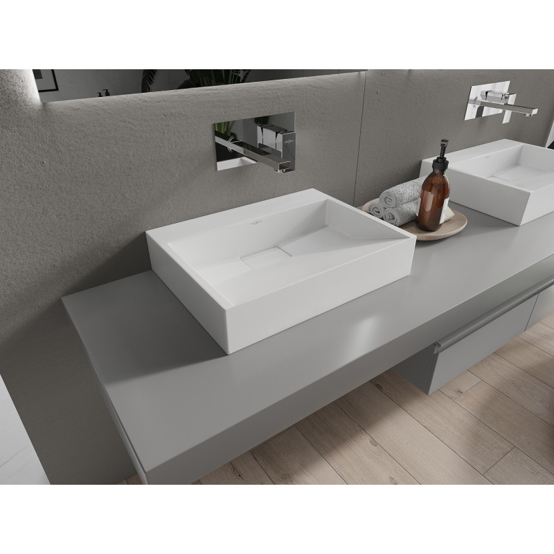 Mexen Ava doskový umývadlo z konglomerátu B/O 50 x 38 cm, biela - 23015000