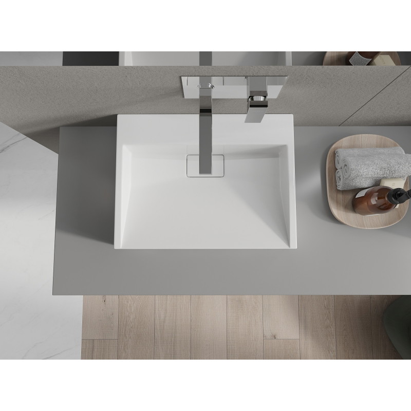 Mexen Ava doskový umývadlo z konglomerátu B/O 50 x 38 cm, biela - 23015000