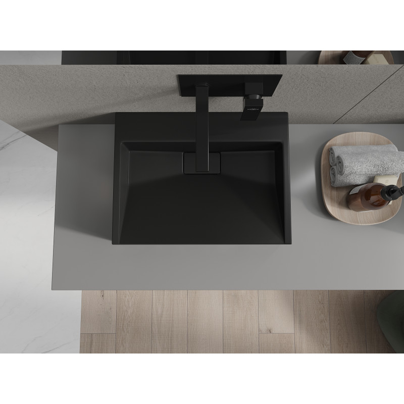 Mexen Ava umývadlo na doske z konglomerátu B/O 50 x 38 cm, čierne - 23015070