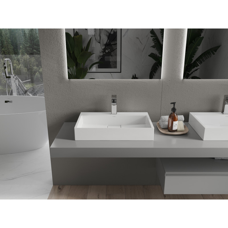 Mexen Ava umývadlo na dosku z konglomerátu 1/O 60 x 38 cm, biele - 23016001