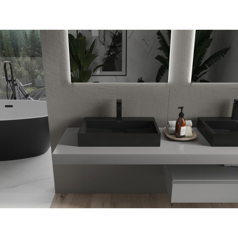 Mexen Ava umývadlo na dosku z konglomerátu 1/O 60 x 38 cm, čierne - 23016071